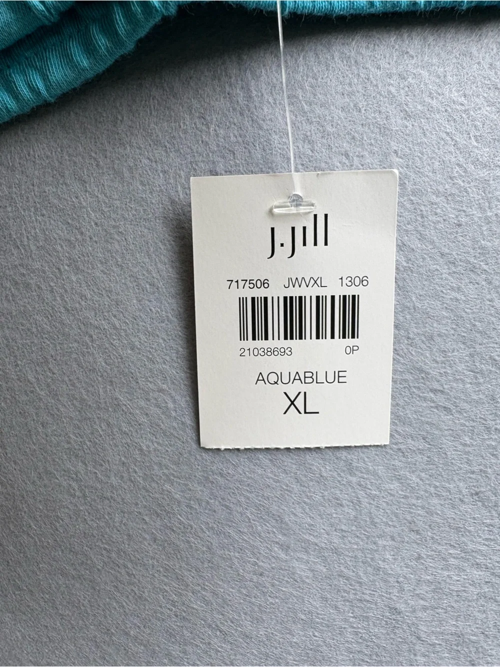 J. Jill Aqua Cotton Elastic-Waist Asymmetric Skirt 100% cotton sz XL flowy midi